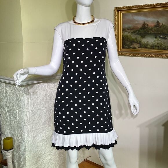 Sandra Darren Dresses & Skirts - Sandra Darren Black & White Polka Dot Mini Dress